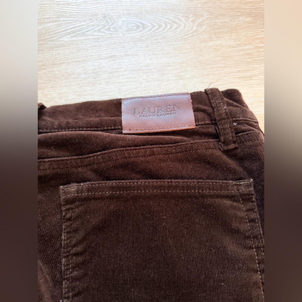 LAUREN Ralph Lauren Corduroy Straight-Leg Pants Women’s Size 6 Brown Classic LRL - Picture 8 of 8